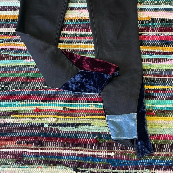 Sam Edelman The Kitten Black  Skinny  Ankle Jeans with Velvet Hemline-#1966 - Picture 12 of 15